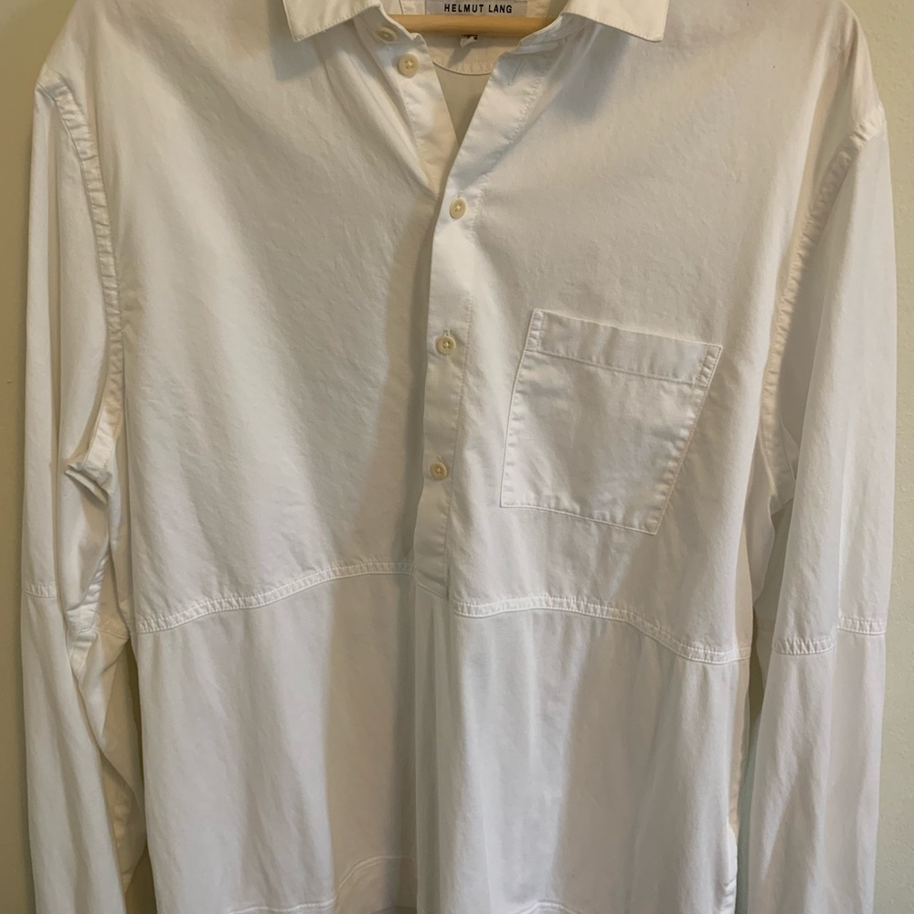 White Helmut Lang button up contrast shirt